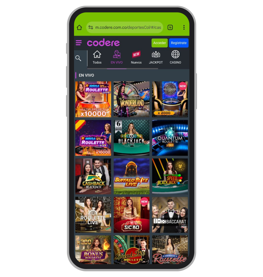 Casino en vivo. Codere
