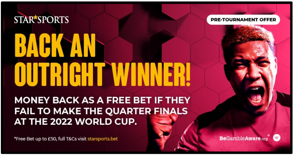 Place a qualifying real money bet on one of Star Sports World Cup bet offers.
