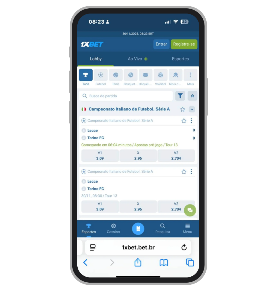 Apostas esportivas na 1xBet