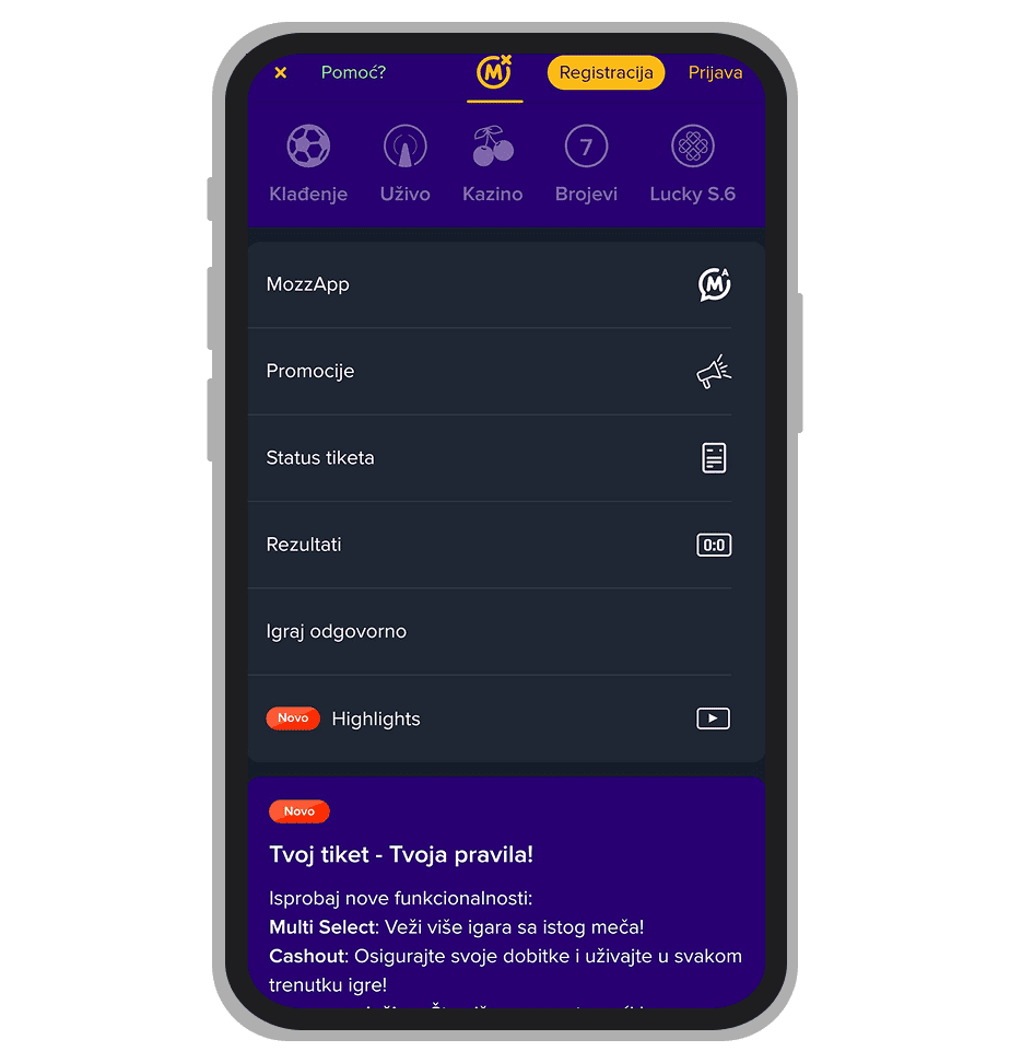 MozzartBet status tiketa