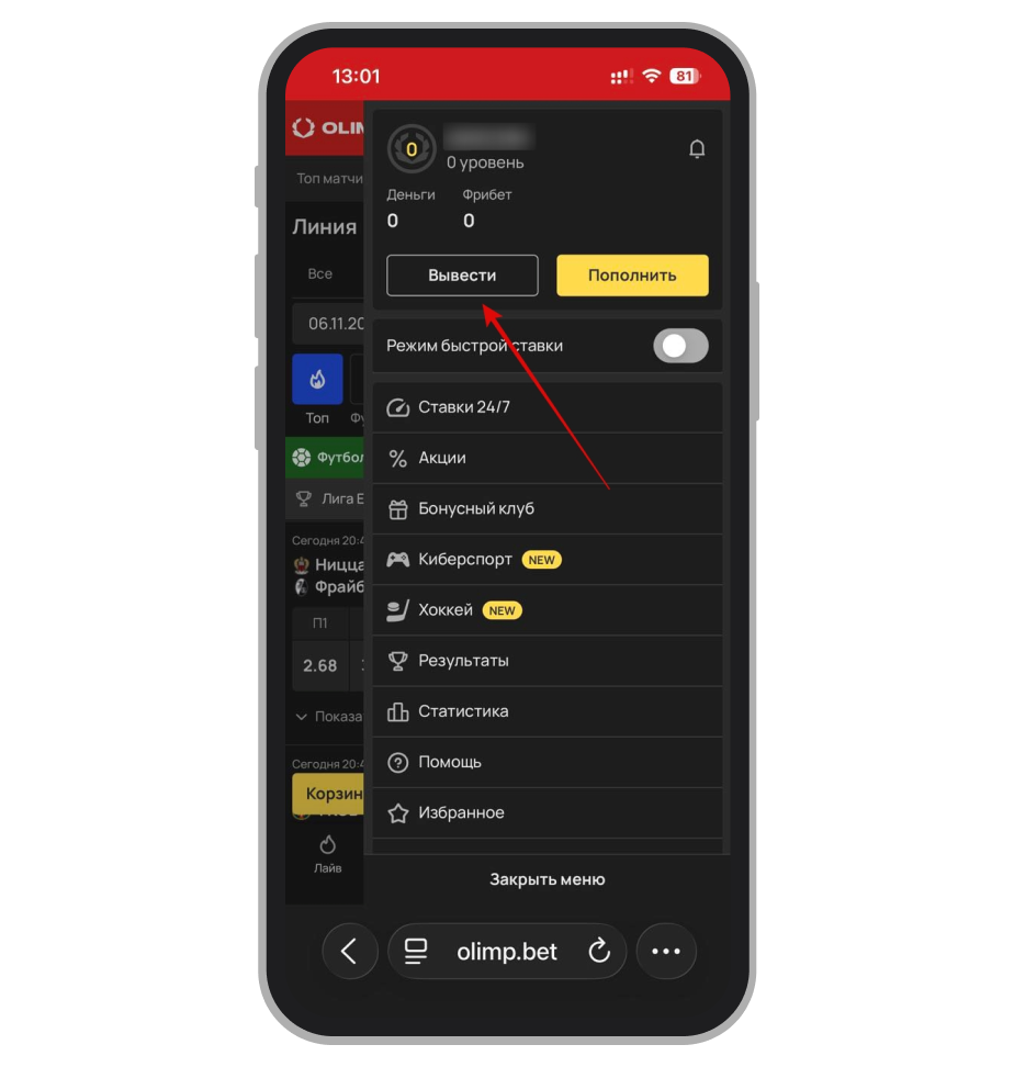 Вывод денег