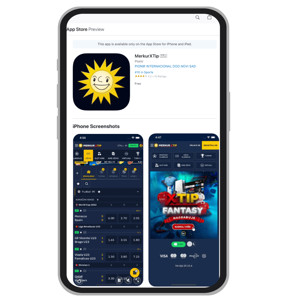 MerkurXtip iOS aplikacija na App Store