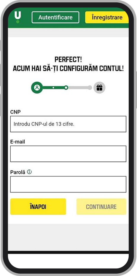 Formular de înregistrare Unibet Casino (a doua parte)