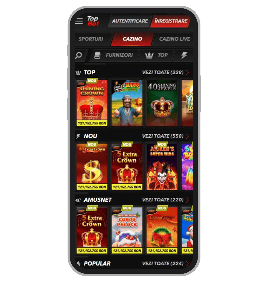 Versiunea de mobil TopBet Casino