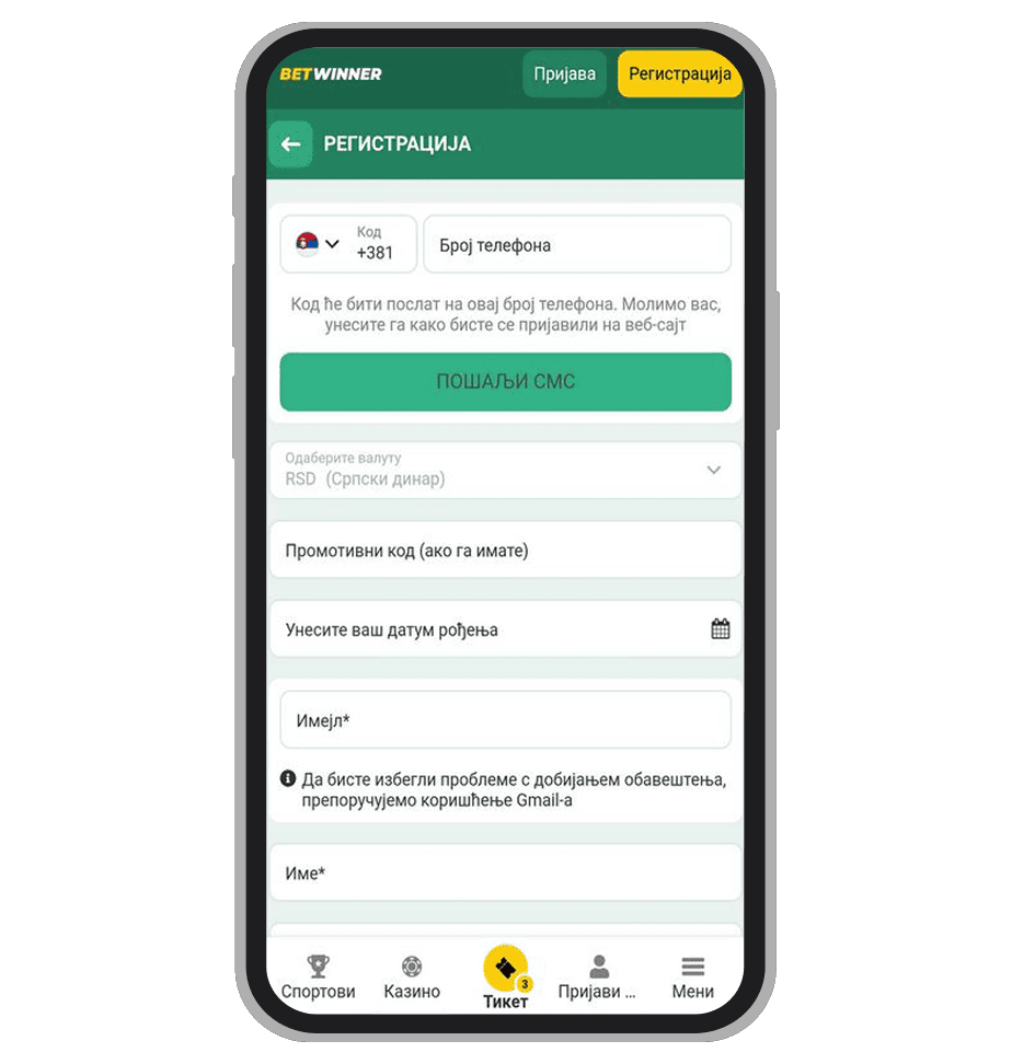 BetPWinner registracija