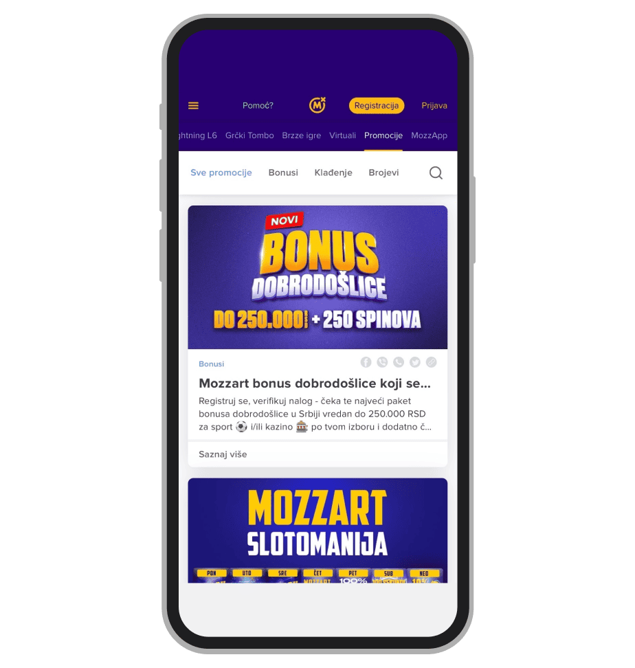 MozzartBet bonus za registraciju