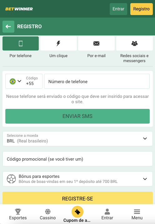 Inscrição por telefone