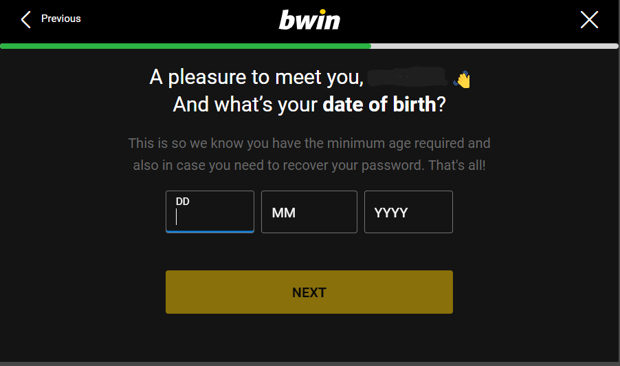 Input your date of birth