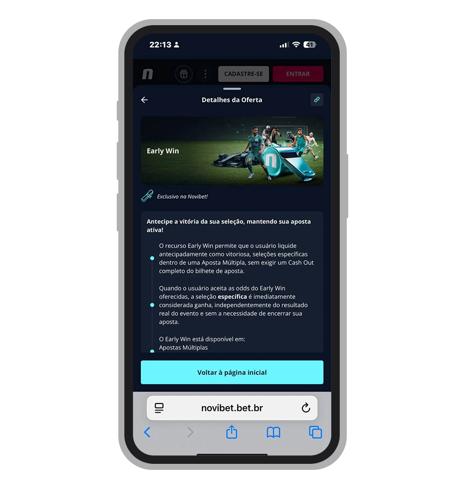 Detalhes da oferta Early Win