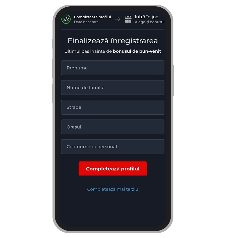 Formular înregistrare (a doua parte)