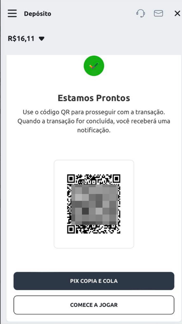 Pague usando o QR Code ou função “Copia e cola”
