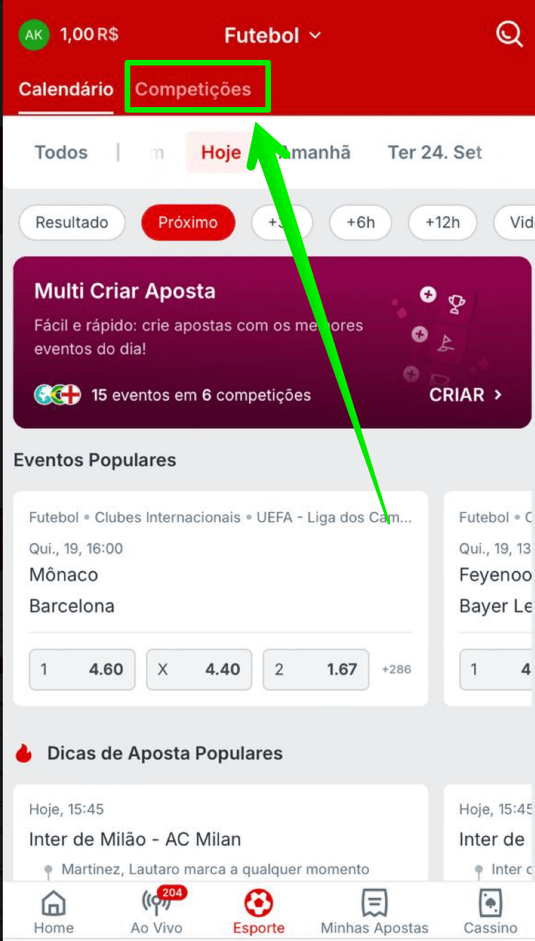 Escolha um dos Superbet esportes e navegue pelas competições