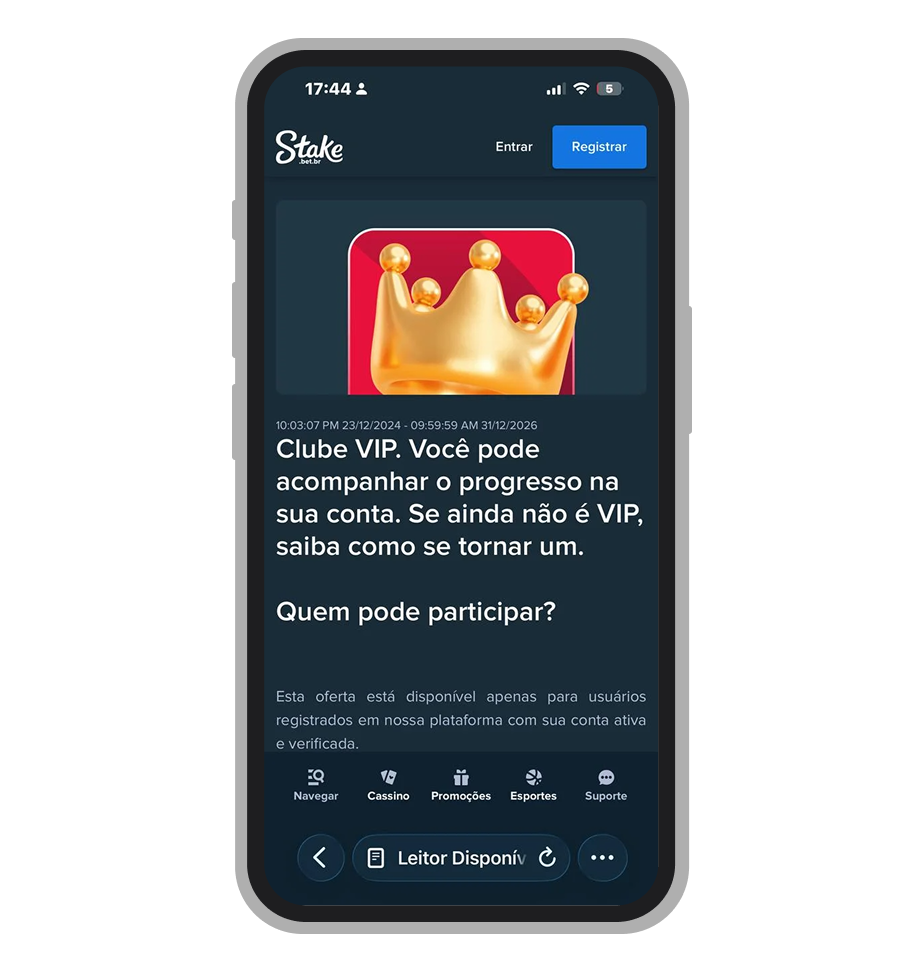 Progresso do Clube VIP da Stake com 15 níveis de Bronze a Obsidian