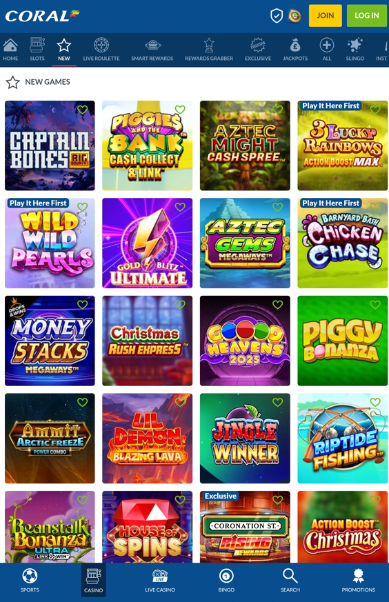 New Games on the Mobile app