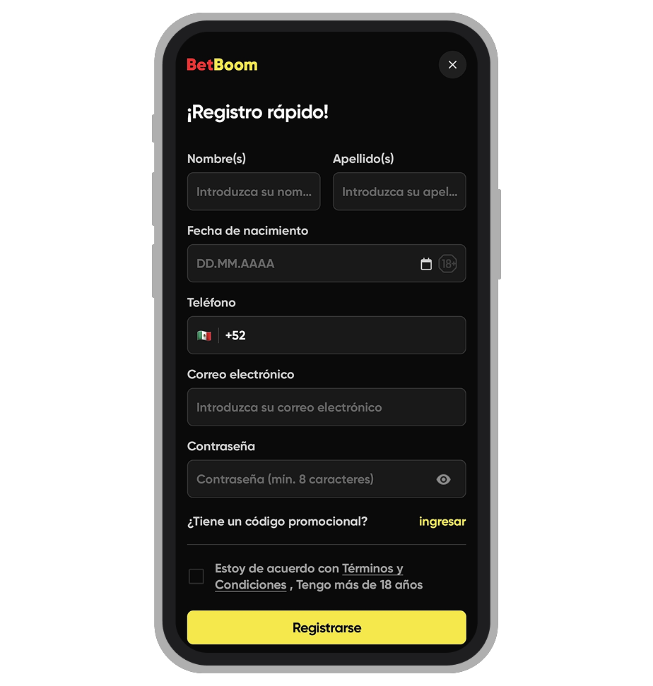 BetBoom App Registro