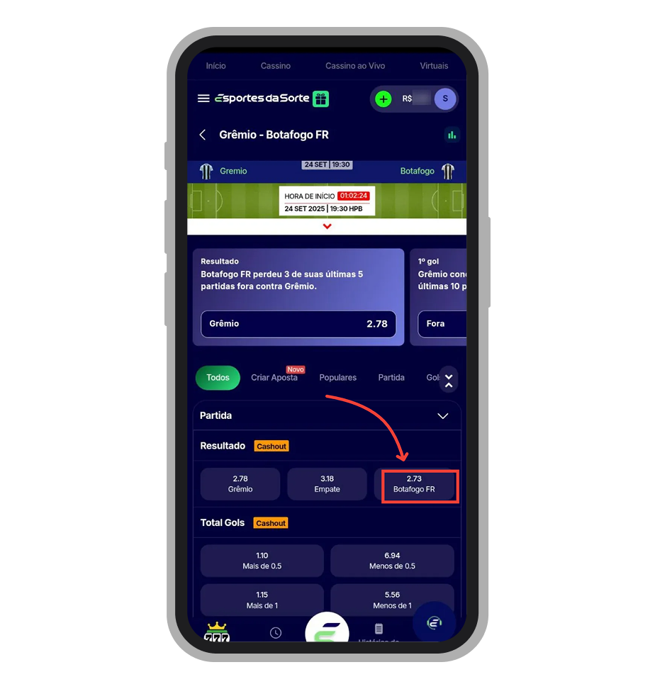 Clique no resultado desejado 