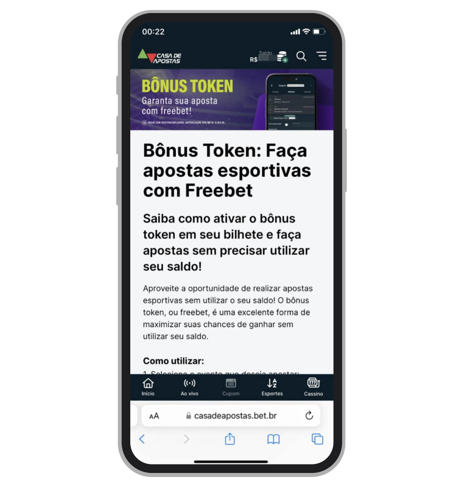 A promoção Bônus Token