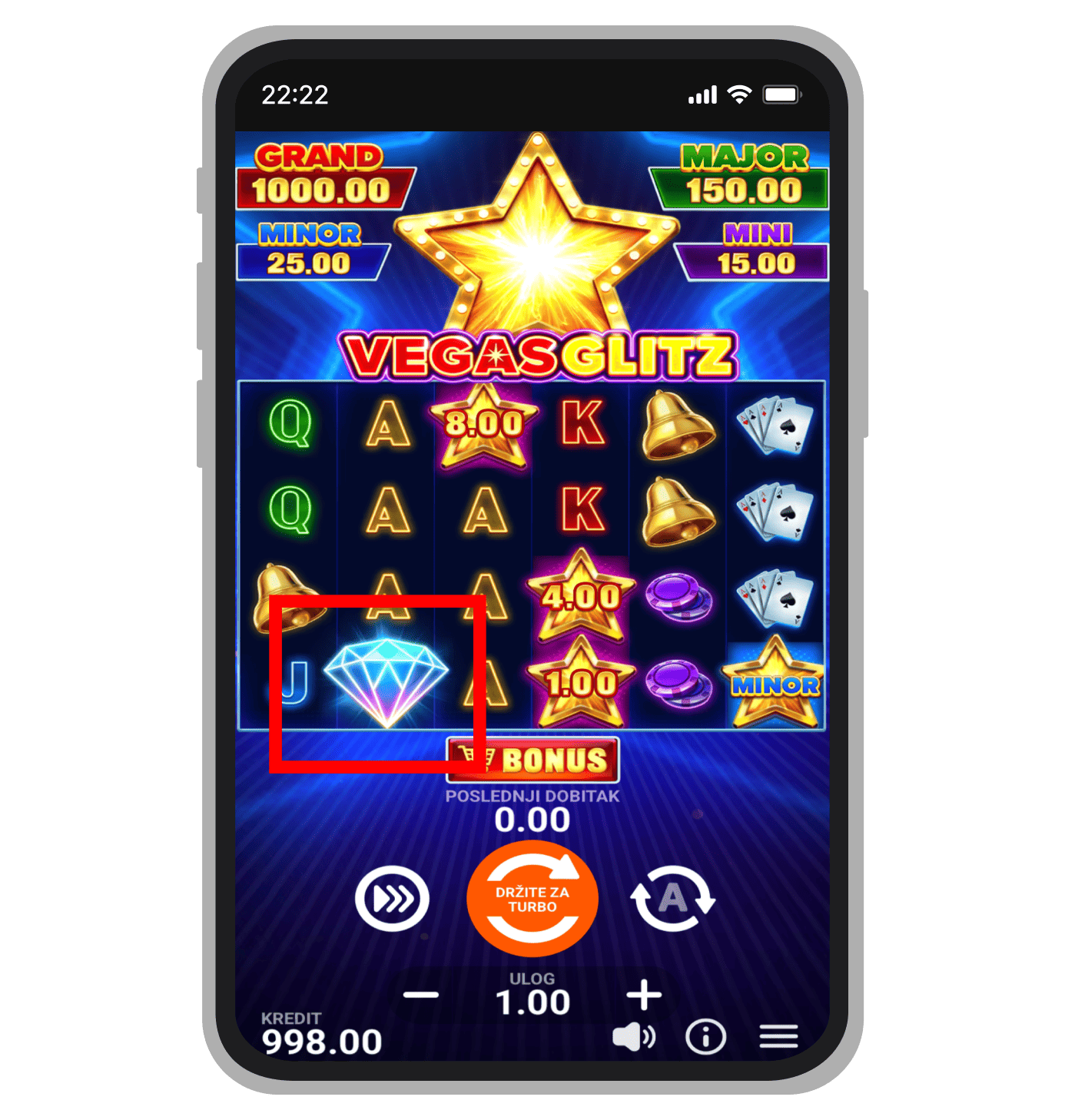 Scatter simbol u Vegas Glitz