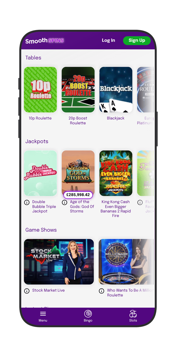 RNG table games category at Smooth Spins Casino