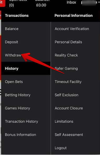 Click on the “Withdraw” icon