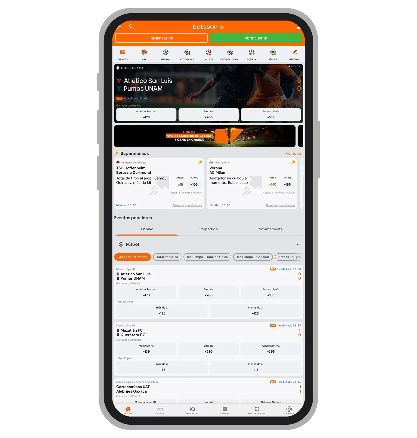 Casa de apuestas Betsson 