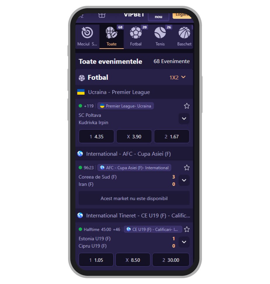 Pariuri live la VipBet