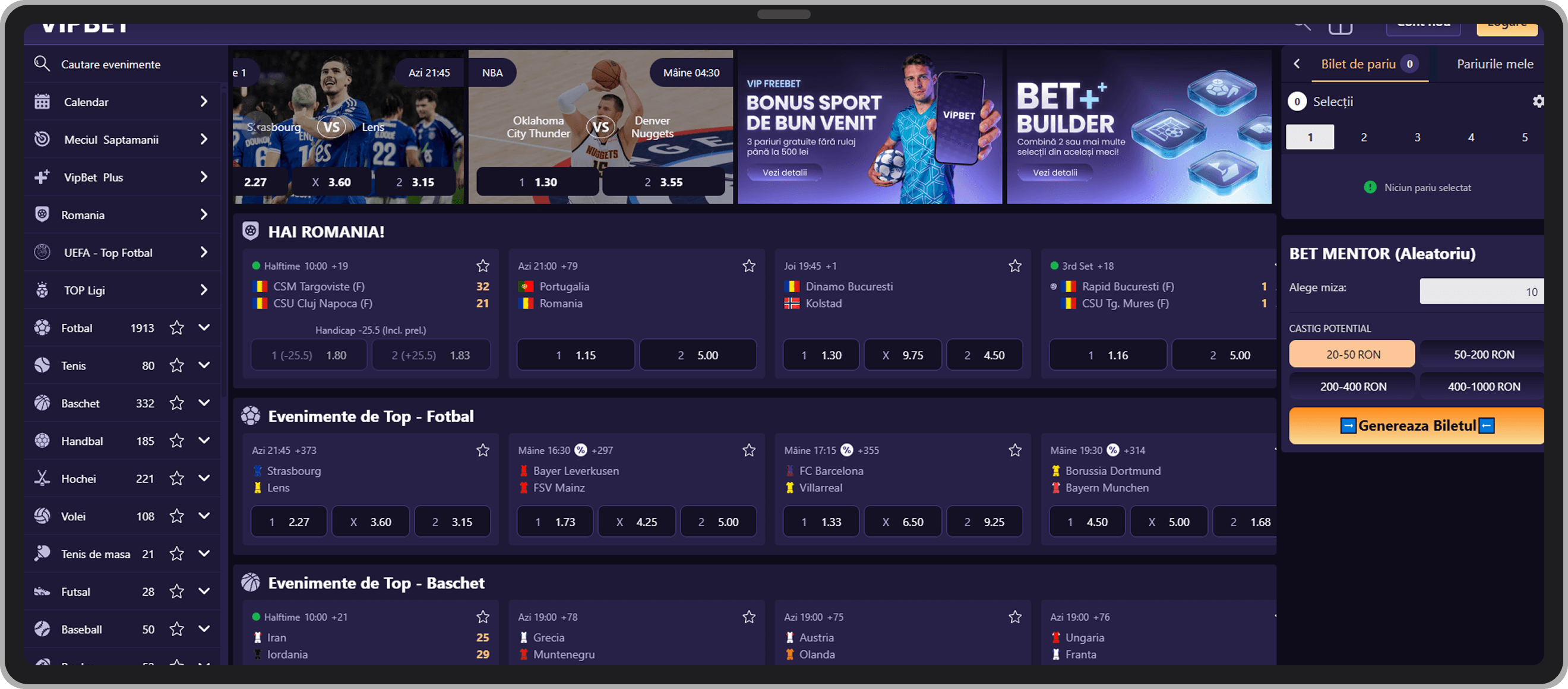 VipBet Home Page
