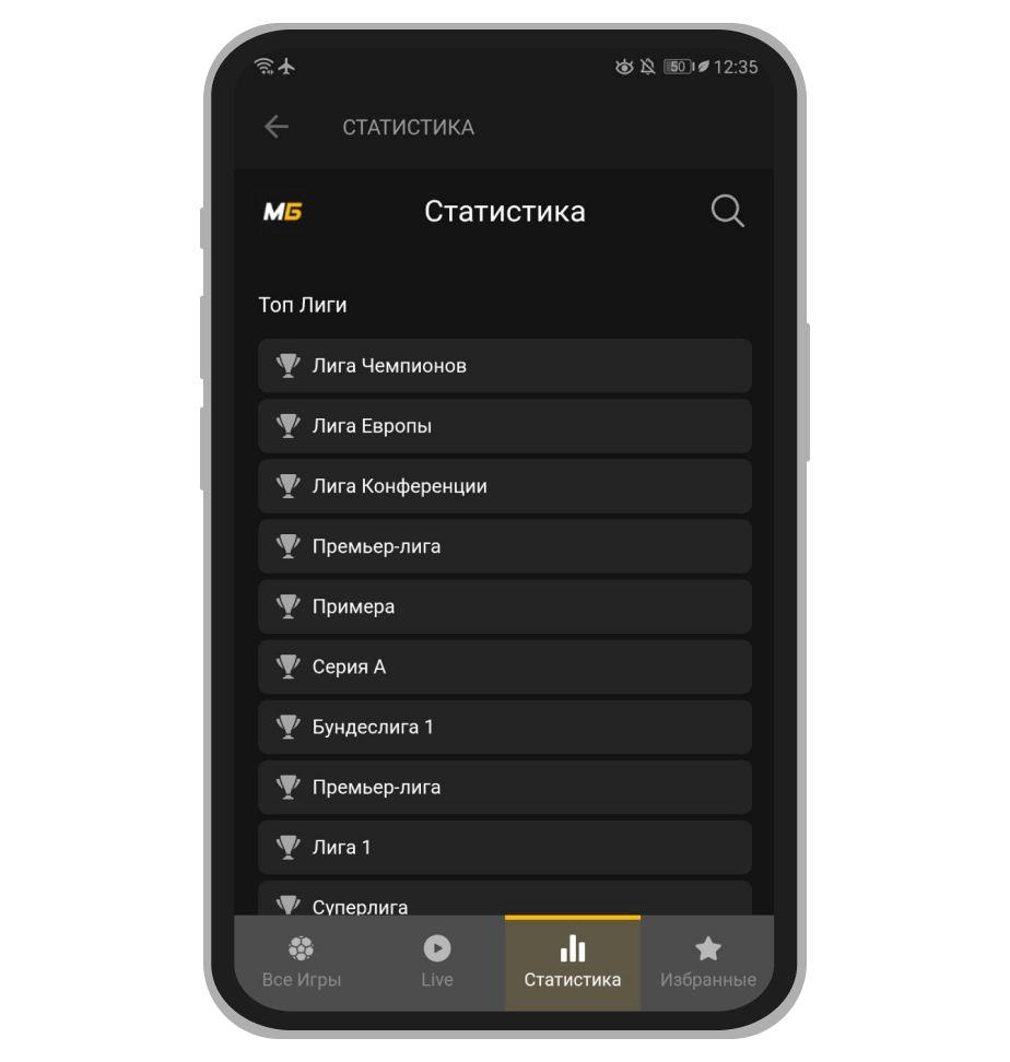 Статистика по лигам