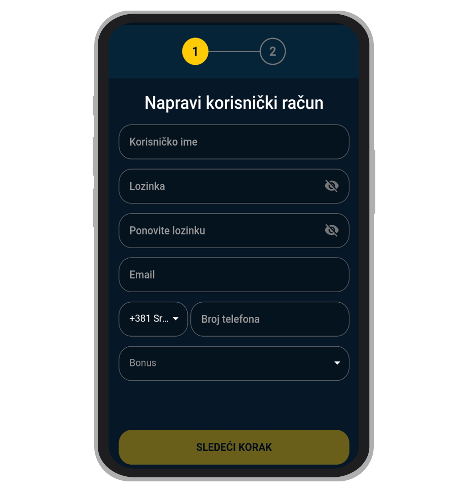 AmbassadorBet formular za registraciju