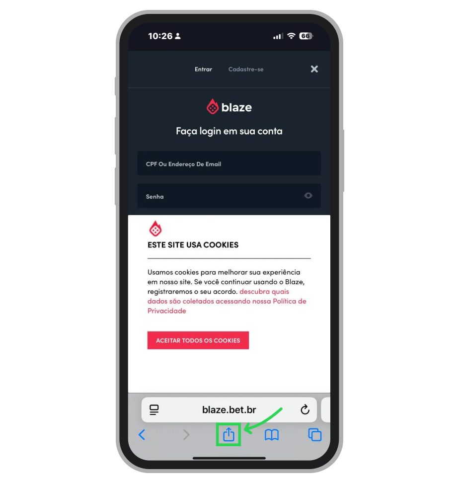 A navegação pelo Safari no iOS permite a integração técnica ideal entre o site e o sistema