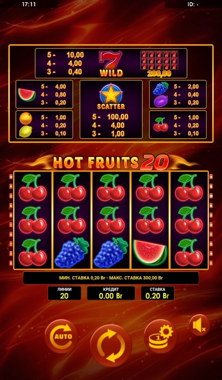 Видеослот Hot Fruits 20