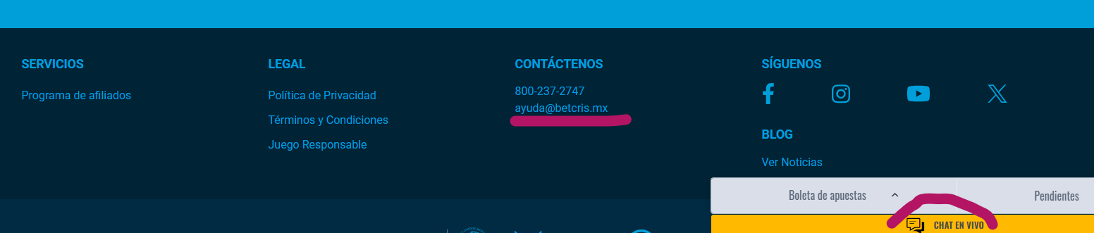 Canales de contacto con soporte técnico y atención al cliente