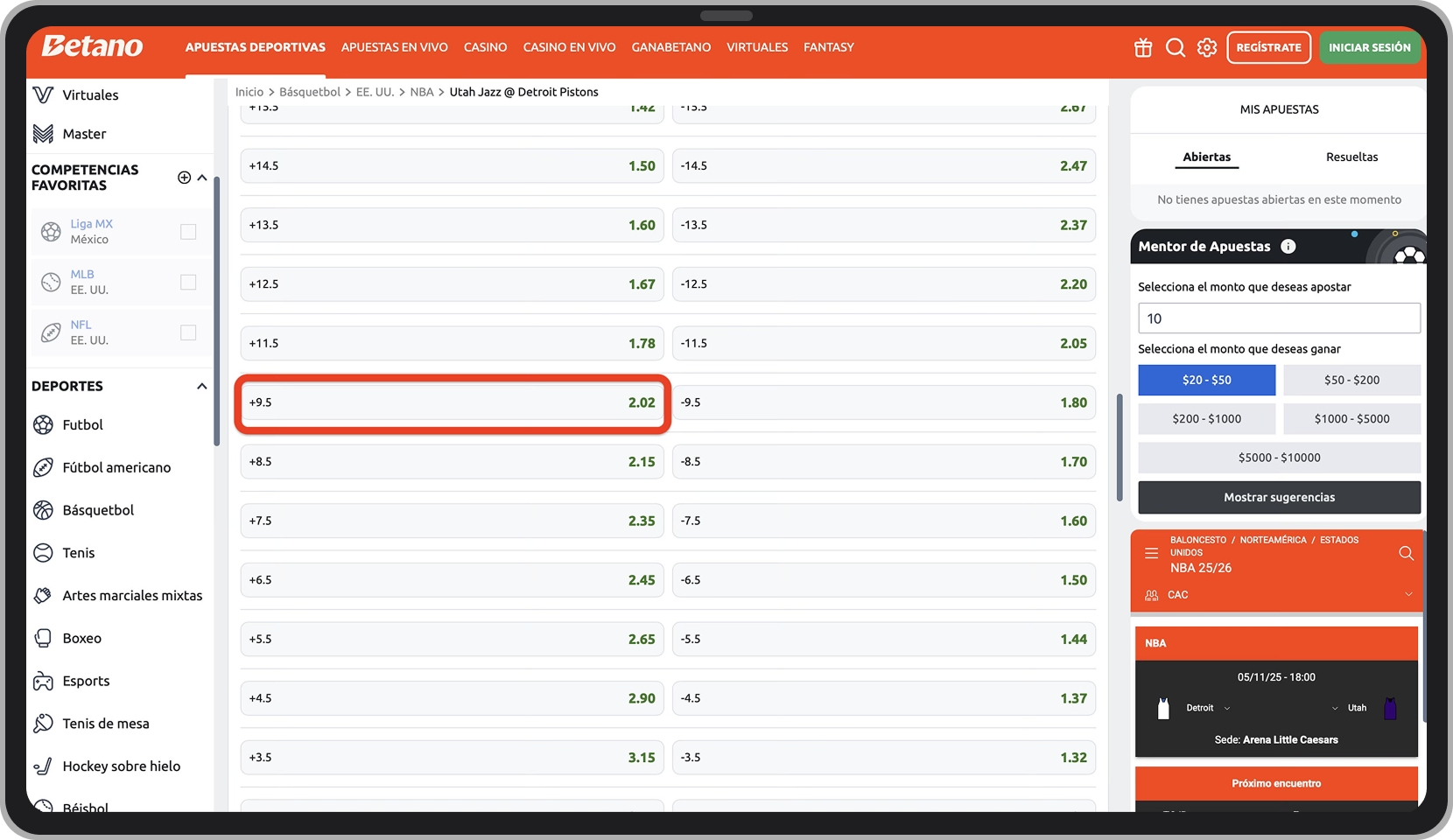 Segunda apuesta. NBA, baloncesto.