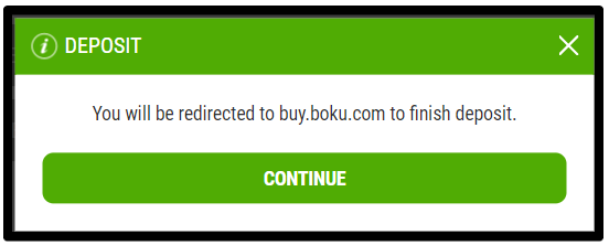 When you pay by mobile you leave the betting site and go to the Boku payment provider.
