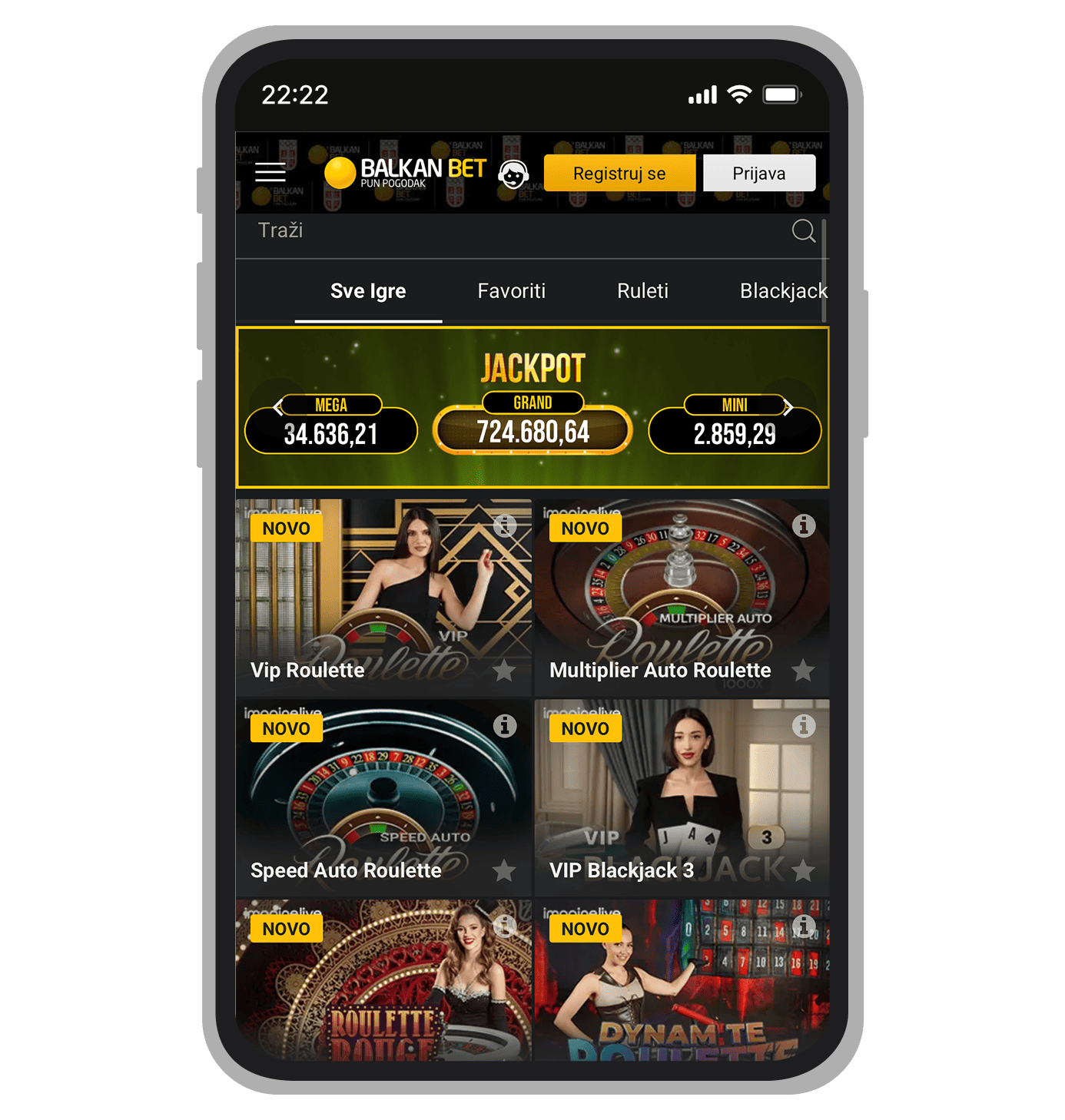 Kazino uživo na Balkanbetu