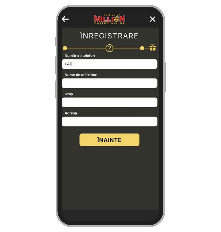 Formular de înregistrare Million Casino (a doua parte)