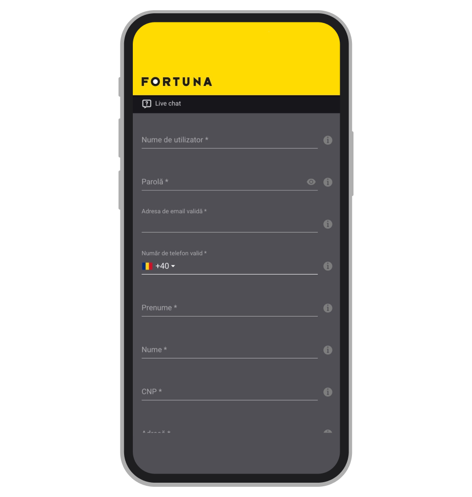 Crearea unui Cont la Fortuna