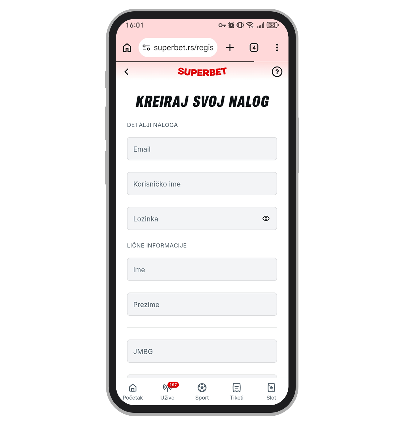 Unesite lične podatke