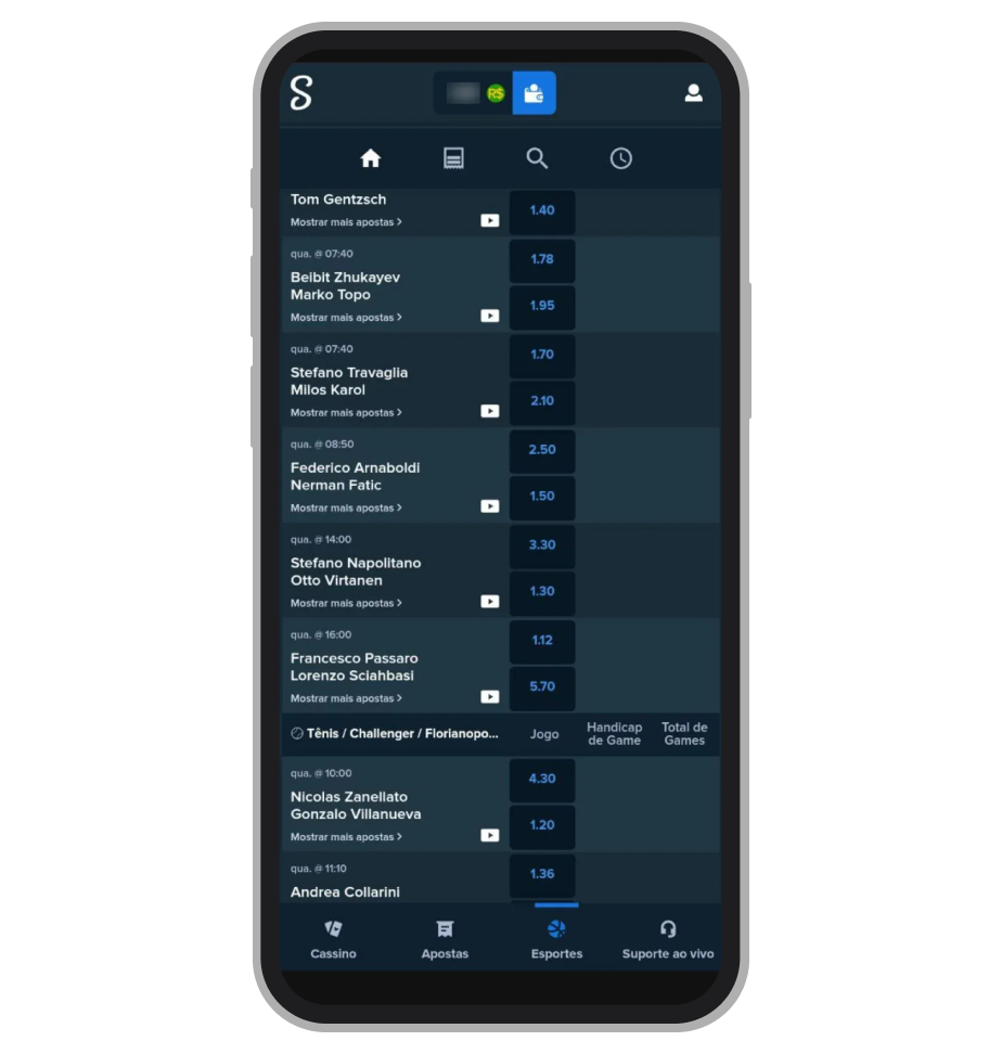 Transmissões ao vivo no Stake app