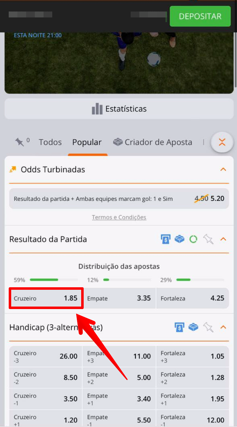 Clique no resultado