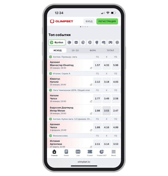 Линия на прематч с топовыми событиями
