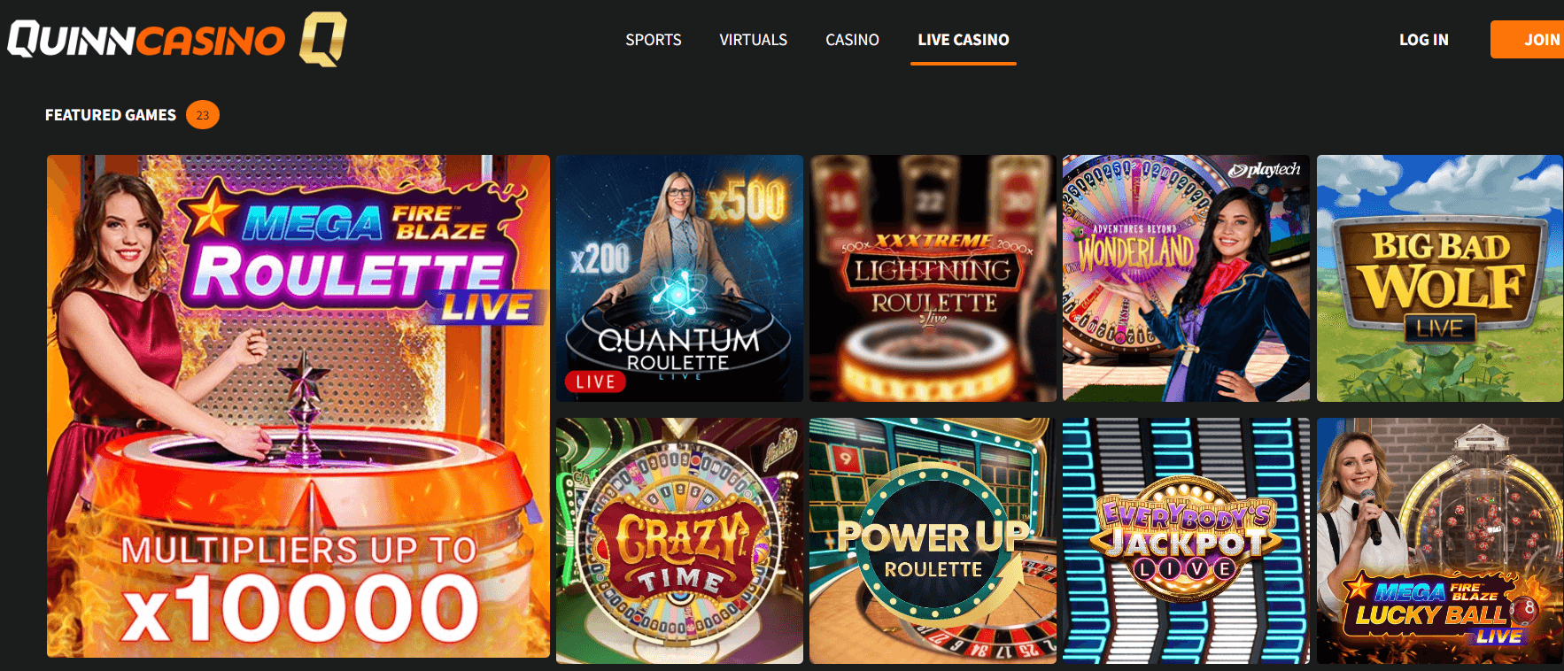 Quinnbet Live Casino