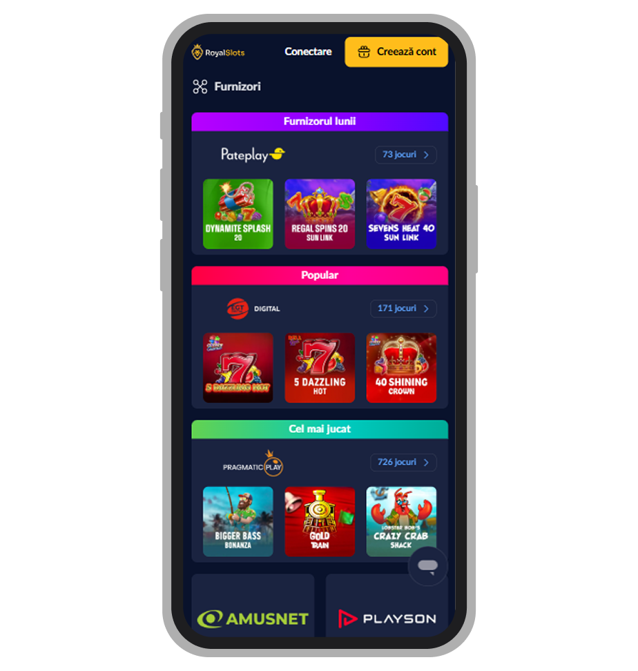 Furnizori de software la Royal Slots