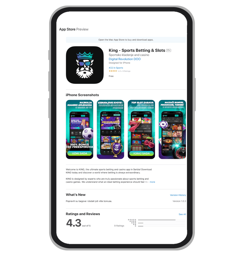King RS iOS aplikacija na App Store