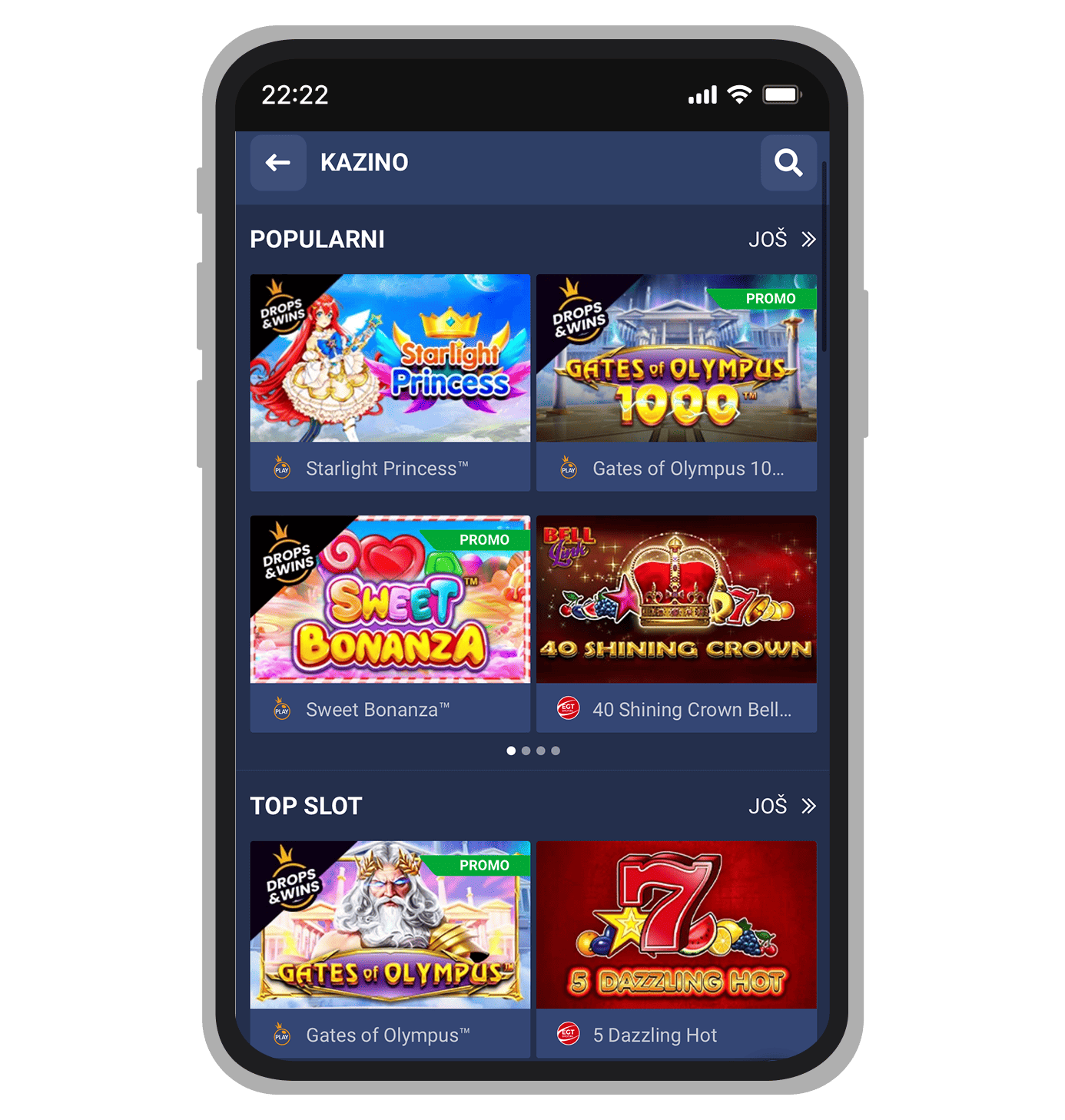 Slot sekcija na 1xBetu
