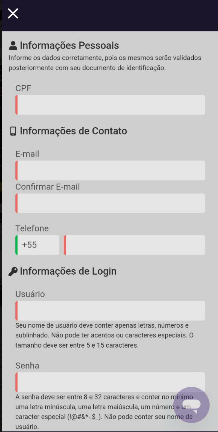 Preecncha o formulário e confirme o cadastro