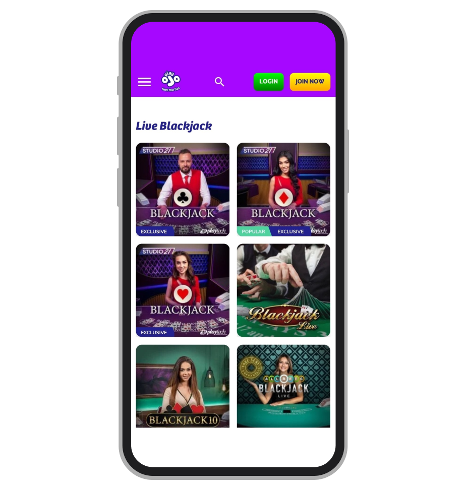 Live Blackjack at PlayOJO