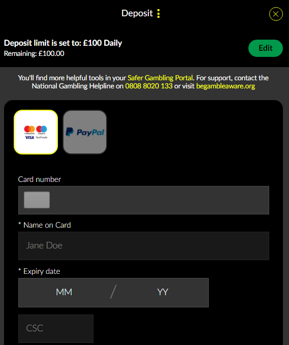 Choose your preferred payment method and input your details
