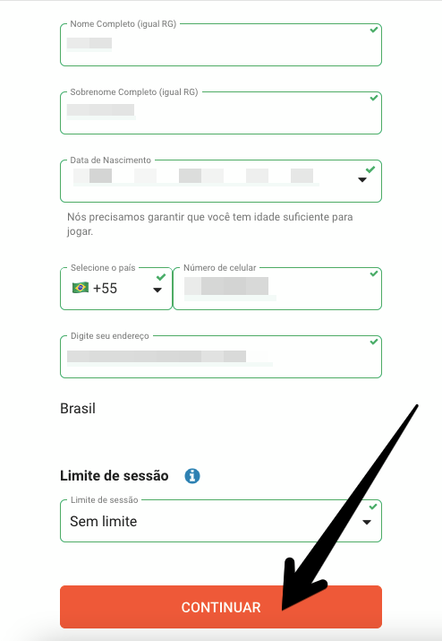 Campos para pessoais