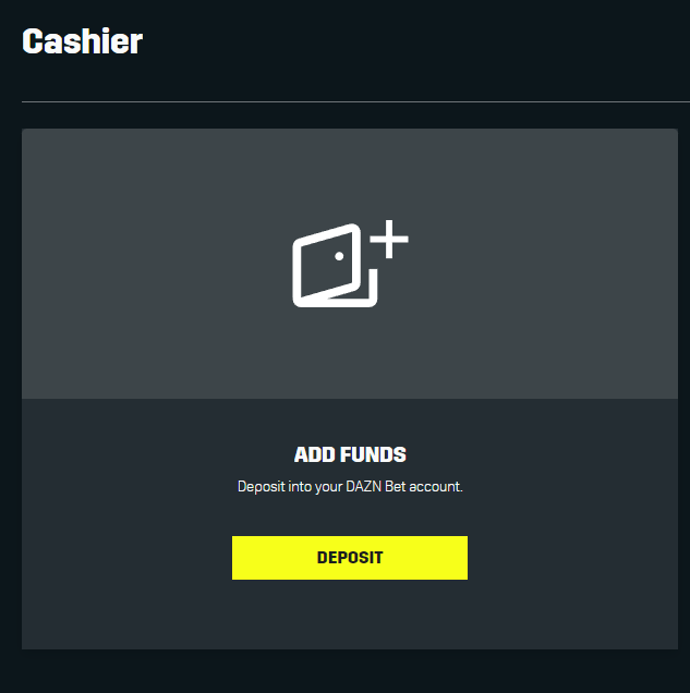 Add funds to DAZN Bet